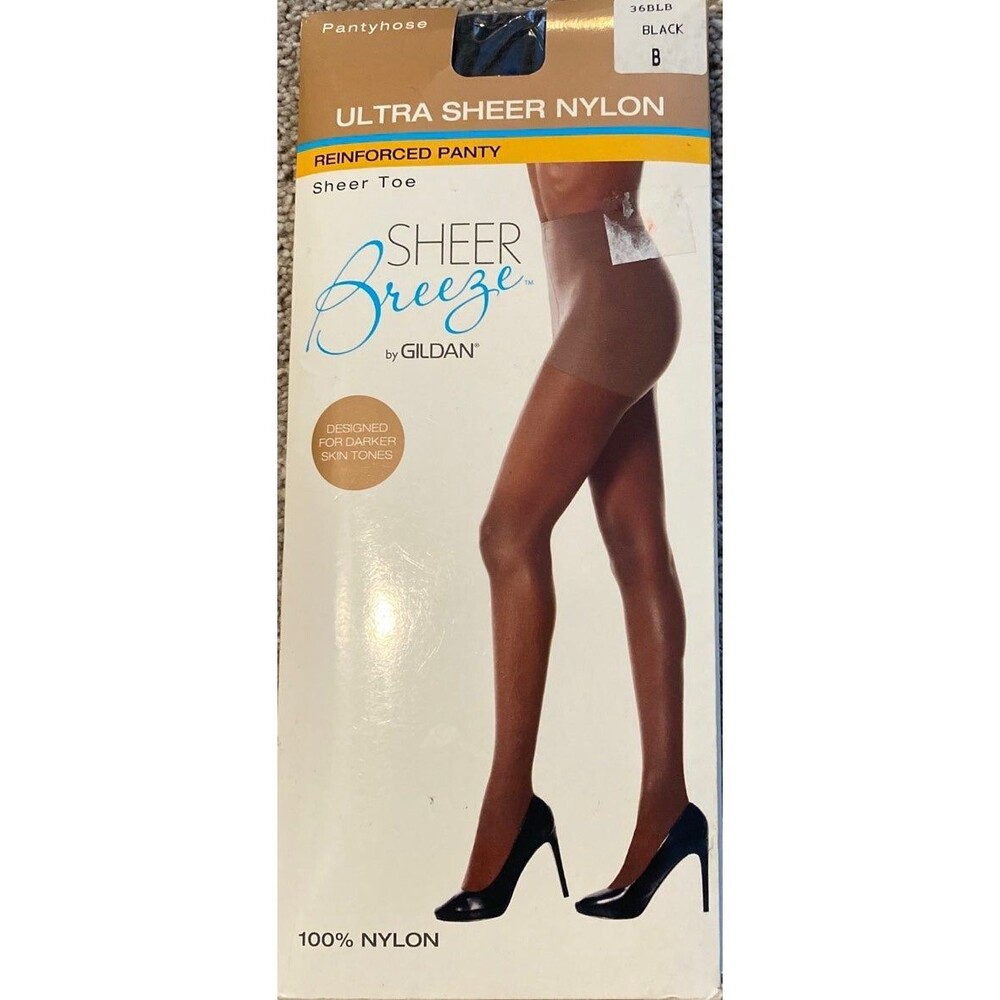 Gildan Sheer Breeze Nylon Pantyhose Black Size B